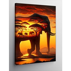 Kanvas Tablo Fil Temalı 70x100 cm
