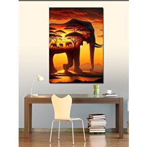 Kanvas Tablo Fil Temalı 70x100 cm