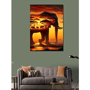 Kanvas Tablo Fil Temalı 70x100 cm