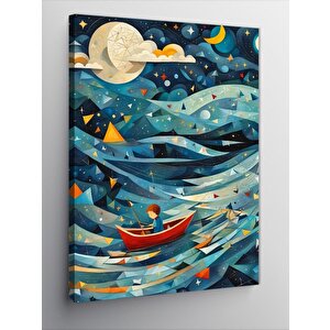 Kanvas Tablo Kayıktaki Çocuk 70x100 cm