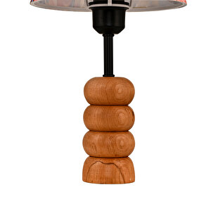 Evlight Natural Ahşap Ayaklı Rattan Kumaş Abajur