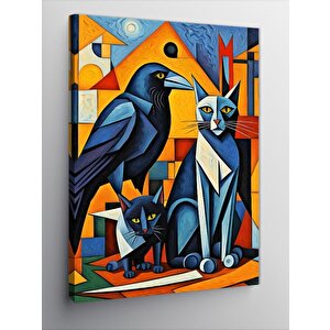 Kanvas Tablo Karga Ve Kediler 70x100 cm