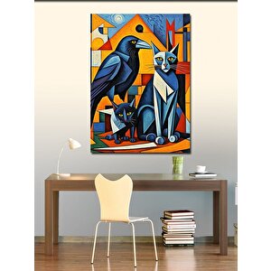 Kanvas Tablo Karga Ve Kediler 70x100 cm