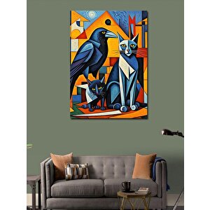 Kanvas Tablo Karga Ve Kediler 70x100 cm