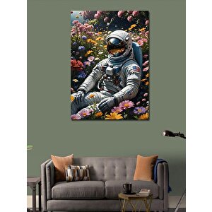 Kanvas Tablo Çiçekler İçinde Oturan Astronot