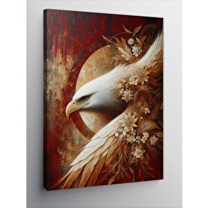 Kanvas Tablo Çiçekler Ve Kartal 100x140 cm