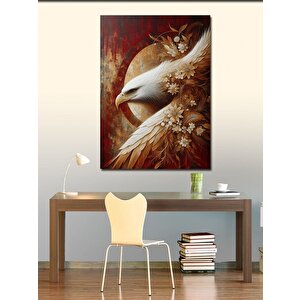 Kanvas Tablo Çiçekler Ve Kartal 100x140 cm