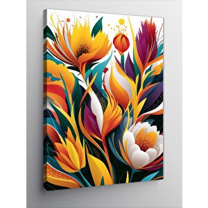 Kanvas Tablo Renkli Çiçekler 70x100 cm