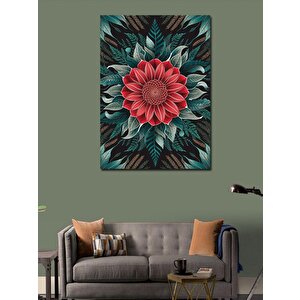 Kanvas Tablo Kırmızı Çiçek 100x140 cm