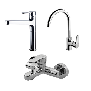 Domino Çanak Lavabo,evye,banyo Batarya Set