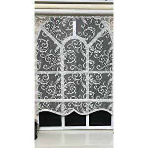 Çift Mekanizmalı Ekru Beyaz Tül Perde Ve Ekru Stor Perde Stb45251-v01 130x260 cm