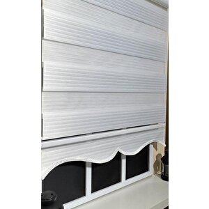 Beyaz Pliseli Zebra Stor Perde Alüminyum Kasalı Al-480