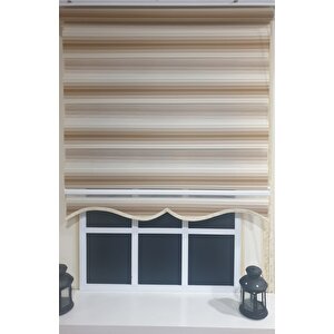 Zebra Stor Plise Renk Geçişli Açık Kahve Etek Dilimli Stb 483