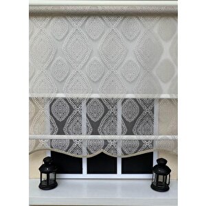 Çift Mekanizmalı Bej Tül Perde Ve Ekru Stor Perde Stb45240-v109 110x200 cm