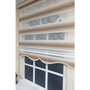 Zebra Stor Plise Renk Geçişli Açık Kahve Etek Dilimli Stb 483