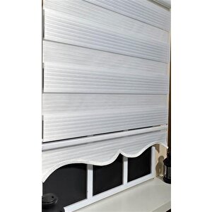 Beyaz Pliseli Zebra Stor Perde Alüminyum Kasalı Alm-480 70x200 cm