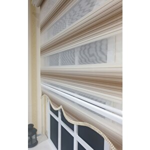 Zebra Stor Plise Renk Geçişli Açık Kahve Etek Dilimli Stb 483 150x260 cm