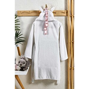Bebek Bornoz Seti, Yenidoğan Hediyesi, Pamuklu Çocuk Bornoz, Unicorn (4 Parça)