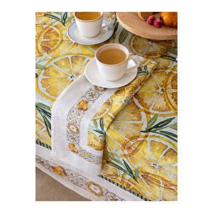 2 Parça Lüks Premium Günlük Çeyizlik Desenli Peçete (50x70) Limon