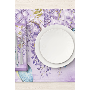 2 Parça Lüks Premium Günlük Çeyizlik Desenli Peçete (50x70) Lavanta