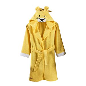 Çocuk Bornozu, Pamuklu, Kapüşonlu, Unisex Çocuk, Aslan, Aslan (1-2 Yaş) 1-2 Yaş