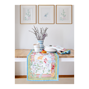 Lüks Premium Günlük Çeyizlik Desenli Runner (45x140) Çiçekli