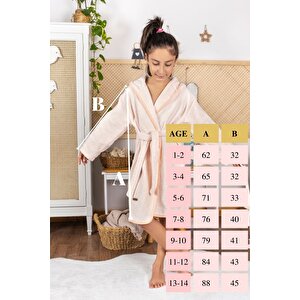 Çocuk Bornozu, Pamuklu, Kapüşonlu, Kız Çocuk, Tavşan, Yavruağzı (11-12 Yaş)