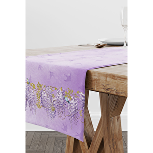 Lüks Premium Günlük Çeyizlik Desenli Runner (45x140) Lavanta