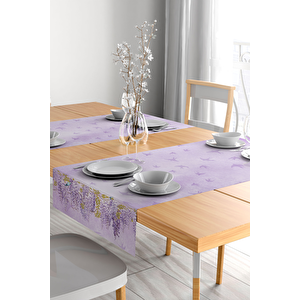 Lüks Premium Günlük Çeyizlik Desenli Runner (45x140) Lavanta
