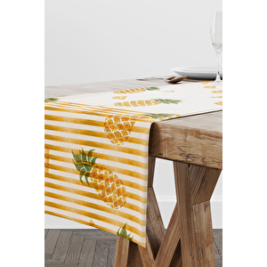 Lüks Premium Günlük Çeyizlik Desenli Runner (45x140) Ananas