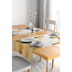 Lüks Premium Günlük Çeyizlik Desenli Runner (45x140) Ananas