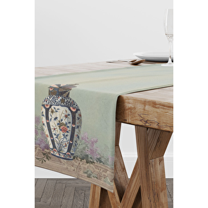Lüks Premium Günlük Çeyizlik Desenli Runner (45x140) Antik