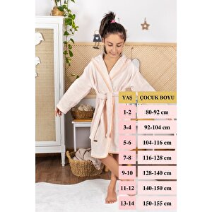 Çocuk Bornozu, Pamuklu, Kapüşonlu, Kız Çocuk, Tavşan, Yavruağzı (9-10 Yaş)