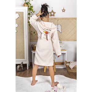Çocuk Bornozu, Pamuklu, Kapüşonlu, Kız Çocuk, Tavşan, Yavruağzı (7-8 Yaş)