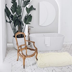Sebano Elvin Doğal Kaymaz Taban 3’lü Banyo Paspası 60x100 - 50x60 - 50x60 Krem
