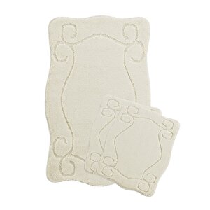 Sebano Elvin Doğal Kaymaz Taban 3’lü Banyo Paspası 60x100 - 50x60 - 50x60 Krem