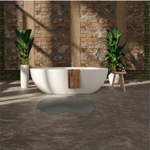 Sebano-shell 3’lü Banyo Halısı 1 Adet 60x100 Cm  + 2 Adet 60x50 Cm Gri