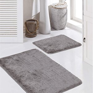 Santa Doğal Kaymaz Taban 2'li Banyo Paspası 60x100 - 50x60 Gri
