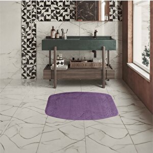Sebano Zenga Doğal Kaymaz Taban 3’lü Banyo Paspası 60x100 - 50x60 - 50x60 Lila
