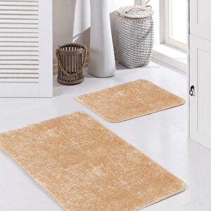 Santa Doğal Kaymaz Taban 2'li Banyo Paspası 60x100 - 50x60 Bej