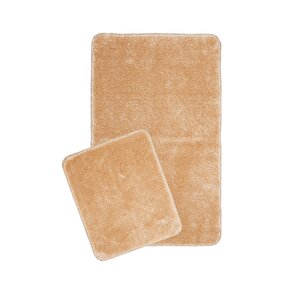 Santa Doğal Kaymaz Taban 2'li Banyo Paspası 60x100 - 50x60 Bej