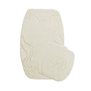 Sebano Zenga Doğal Kaymaz Taban 3’lü Banyo Paspası 60x100 - 50x60 - 50x60 Krem