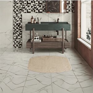 Sebano Zenga Doğal Kaymaz Taban 3’lü Banyo Paspası 60x100 - 50x60 - 50x60 Bej