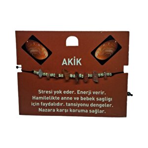 Doğal Taş Bileklik Akik Taşı Bileklik Ayarlanabilir İpli Akik Taşı Agate Taşı Kırmızı Kırık Taş Bileklik