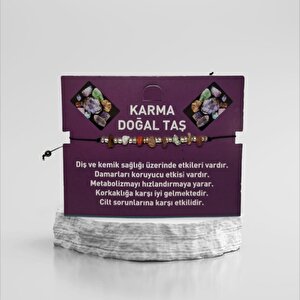 Doğal Taş Bileklik Karma Taş Bileklik Ayarlanabilir İpli Mixed Natural Stone Taş Kristalize Kırık Taş Şifalı Bileklik