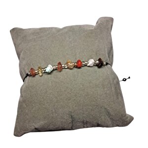 Doğal Taş Bileklik Karma Taş Bileklik Ayarlanabilir İpli Mixed Natural Stone Taş Kristalize Kırık Taş Şifalı Bileklik