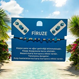 Doğal Taş Bileklik Firuze Taşı Bileklik Ayarlanabilir İpli Firuze Taşı Mavi Kırık Taş Şifalı Bileklik