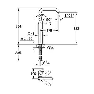 Essence Tek Kumandalı Lavabo Bataryası Xl - 24170a01