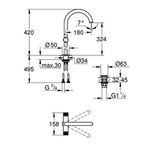 Grohe Atrio Private Collection Tek Delikli Lavabo Bataryası 1/2" Xl-boyut - 21142gl0