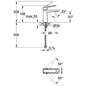 Grohe Allure Brilliant Tek Kumandalı Lavabo Bataryası  M-boyut - 24342000